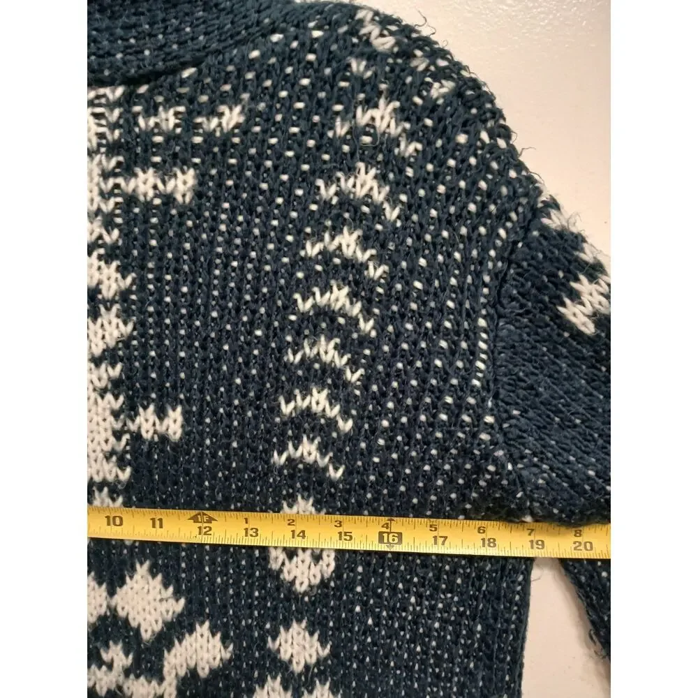 Roxy Peaceful Steph Cardigan Girls Big Sz XL‎ Blue White Tribal Aztec Women XS/S